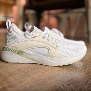 Puma Classic White and Gray/sage green Shoes